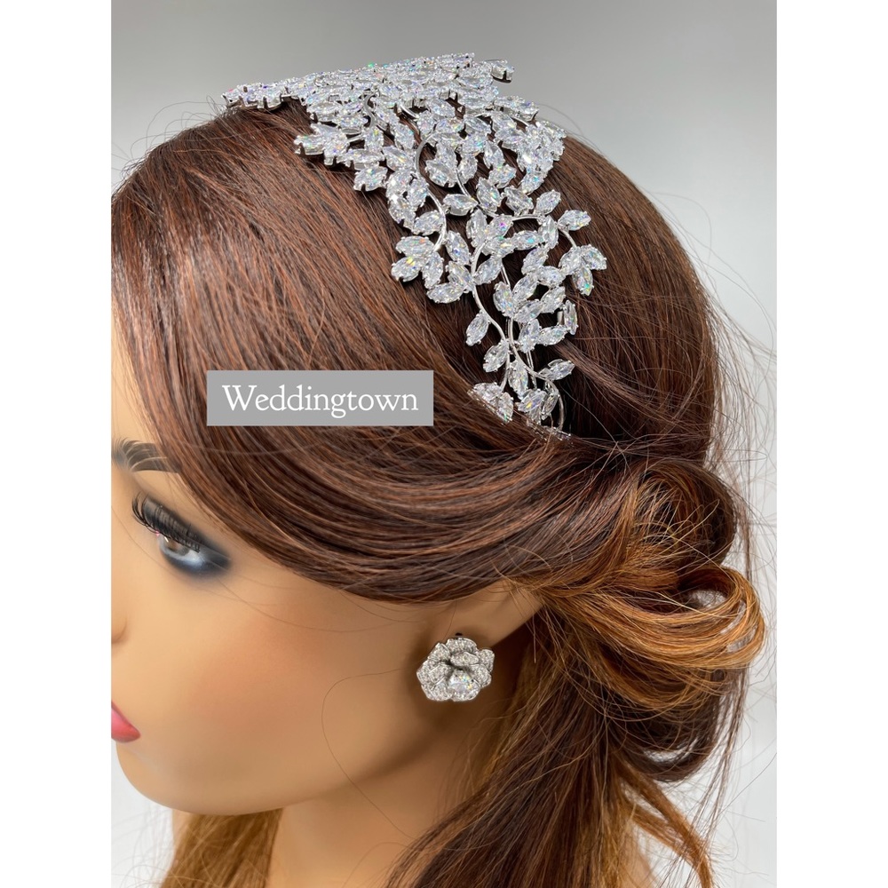 Luxury bridal wedding headband tiara crown boho